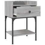vidaXL Noptieră, gri sonoma, 40,5x31x60 cm, lemn compozit
