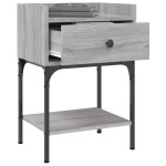 vidaXL Noptiere, 2 buc., gri sonoma, 40,5x31x60 cm, lemn compozit vidaXL Noptiere, 2 buc., gri sonoma, 40,5x31x60 cm, lemn compozit