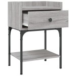 vidaXL Noptiere, 2 buc., gri sonoma, 40,5x31x60 cm, lemn compozit vidaXL Noptiere, 2 buc., gri sonoma, 40,5x31x60 cm, lemn compozit