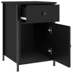 vidaXL Noptiere, 2 buc., negru, 40x42x60 cm, lemn prelucrat vidaXL Noptiere, 2 buc., negru, 40x42x60 cm, lemn prelucrat