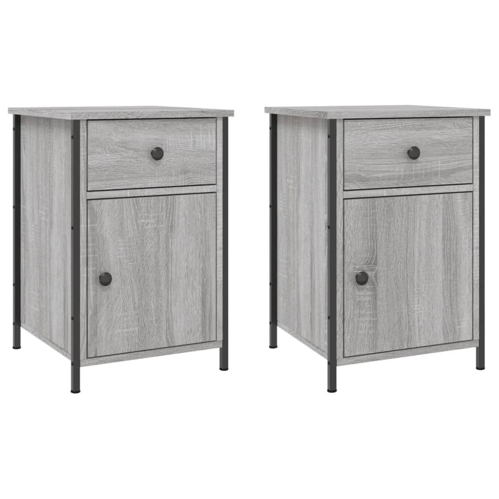 vidaXL Noptiere, 2 buc., gri sonoma, 40x42x60 cm, lemn prelucrat