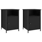vidaXL Noptiere, 2 buc., negru, 40x42x60 cm, lemn prelucrat vidaXL Noptiere, 2 buc., negru, 40x42x60 cm, lemn prelucrat