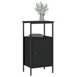 vidaXL Noptiere, 2 buc., negru, 41x31x80 cm, lemn prelucrat