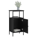 vidaXL Noptiere, 2 buc., negru, 41x31x80 cm, lemn prelucrat