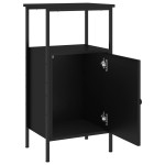 vidaXL Noptiere, 2 buc., negru, 41x31x80 cm, lemn prelucrat