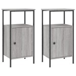 vidaXL Noptiere, 2 buc., gri sonoma, 41x31x80 cm, lemn compozit vidaXL Noptiere, 2 buc., gri sonoma, 41x31x80 cm, lemn compozit