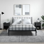 vidaXL Noptiere, 2 buc., negru, 40x42x50 cm, lemn compozit