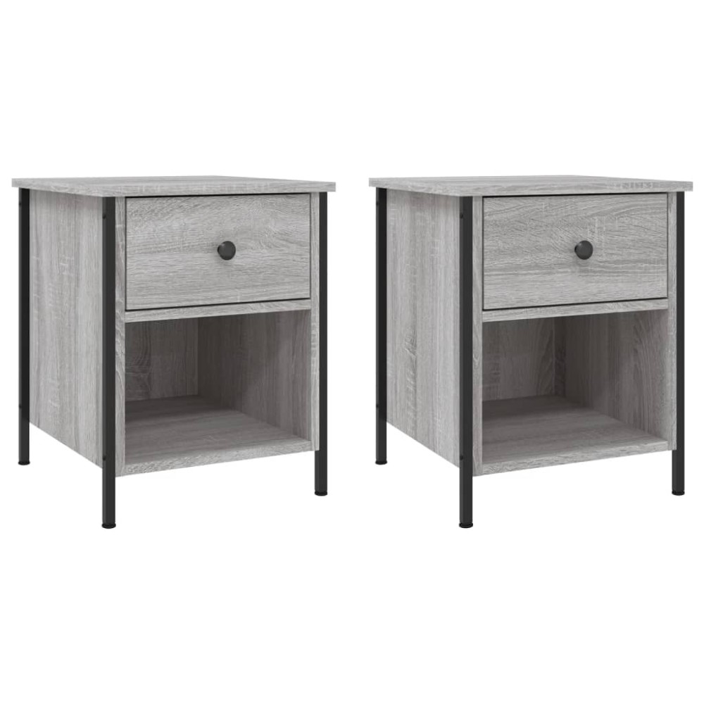vidaXL Noptiere, 2 buc., gri sonoma, 40x42x50 cm, lemn compozit