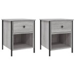 vidaXL Noptiere, 2 buc., gri sonoma, 40x42x50 cm, lemn compozit vidaXL Noptiere, 2 buc., gri sonoma, 40x42x50 cm, lemn compozit