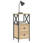 vidaXL Noptieră, stejar sonoma, 34x35,5x70 cm, lemn compozit