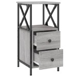 vidaXL Noptiere, 2 buc., gri sonoma, 34x35,5x70 cm, lemn compozit vidaXL Noptiere, 2 buc., gri sonoma, 34x35,5x70 cm, lemn compozit