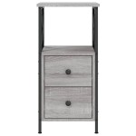 vidaXL Noptiere, 2 buc., gri sonoma, 34x35,5x70 cm, lemn compozit vidaXL Noptiere, 2 buc., gri sonoma, 34x35,5x70 cm, lemn compozit