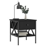 vidaXL Noptiere, 2 buc., negru, 40x42x45 cm, lemn compozit vidaXL Noptiere, 2 buc., negru, 40x42x45 cm, lemn compozit