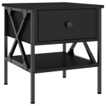 vidaXL Noptiere, 2 buc., negru, 40x42x45 cm, lemn compozit vidaXL Noptiere, 2 buc., negru, 40x42x45 cm, lemn compozit