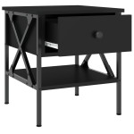 vidaXL Noptiere, 2 buc., negru, 40x42x45 cm, lemn compozit vidaXL Noptiere, 2 buc., negru, 40x42x45 cm, lemn compozit