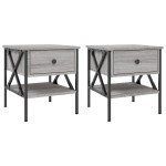 vidaXL Noptiere, 2 buc., gri sonoma, 40x42x45 cm, lemn compozit vidaXL Noptiere, 2 buc., gri sonoma, 40x42x45 cm, lemn compozit