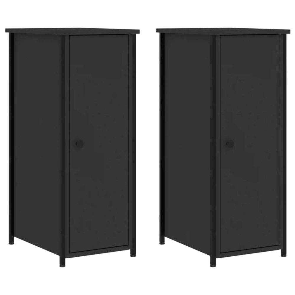 vidaXL Noptiere, 2 buc., negru, 32x42x80 cm, lemn compozit