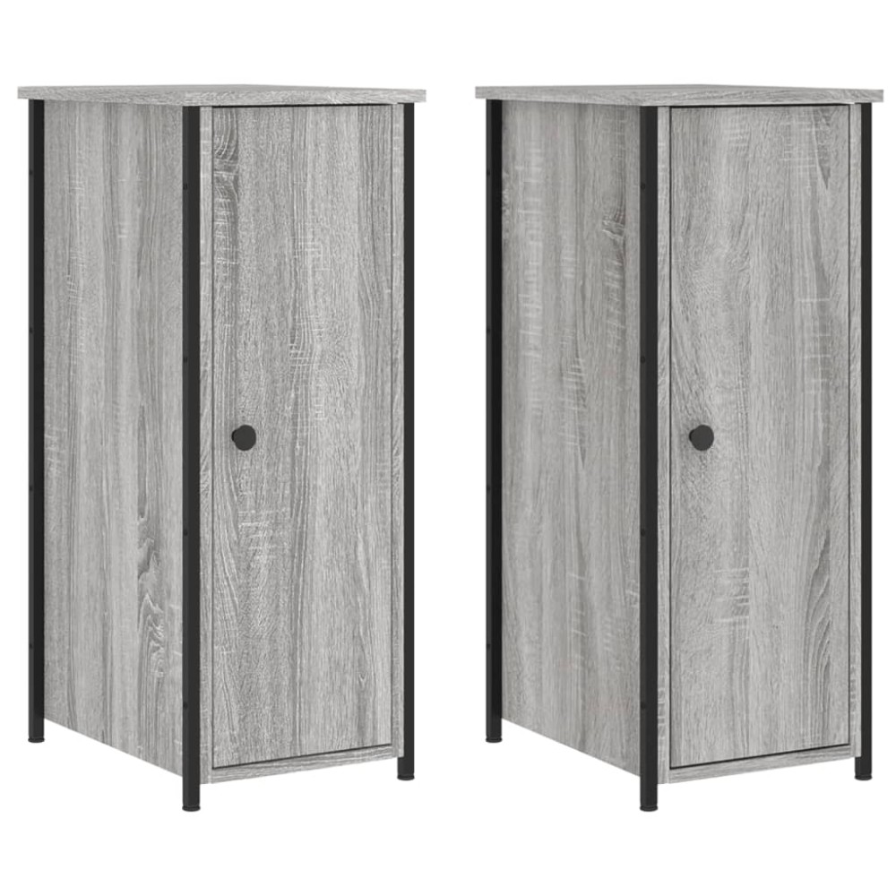 vidaXL Noptiere, 2 buc., gri sonoma, 32x42x80 cm, lemn compozit