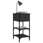 vidaXL Noptiere, 2 buc., negru, 34x36x70 cm, lemn compozit vidaXL Noptiere, 2 buc., negru, 34x36x70 cm, lemn compozit