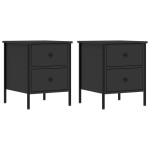 vidaXL Noptiere, 2 buc., negru, 40x42x50 cm, lemn compozit vidaXL Noptiere, 2 buc., negru, 40x42x50 cm, lemn compozit