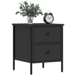 vidaXL Noptiere, 2 buc., negru, 40x42x50 cm, lemn compozit vidaXL Noptiere, 2 buc., negru, 40x42x50 cm, lemn compozit