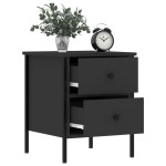 vidaXL Noptiere, 2 buc., negru, 40x42x50 cm, lemn compozit vidaXL Noptiere, 2 buc., negru, 40x42x50 cm, lemn compozit