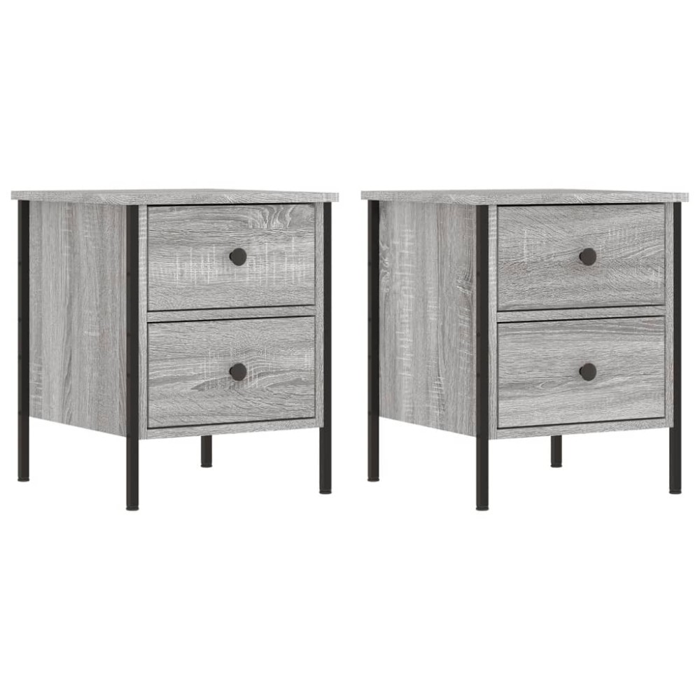 vidaXL Noptiere, 2 buc., gri sonoma, 40x42x50 cm, lemn compozit