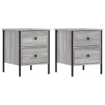 vidaXL Noptiere, 2 buc., gri sonoma, 40x42x50 cm, lemn compozit vidaXL Noptiere, 2 buc., gri sonoma, 40x42x50 cm, lemn compozit