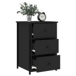 vidaXL Noptiere, 2 buc., negru, 40x36x60 cm, lemn compozit vidaXL Noptiere, 2 buc., negru, 40x36x60 cm, lemn compozit