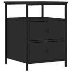 vidaXL Noptiere, 2 buc., negru, 44x45x60 cm, lemn compozit