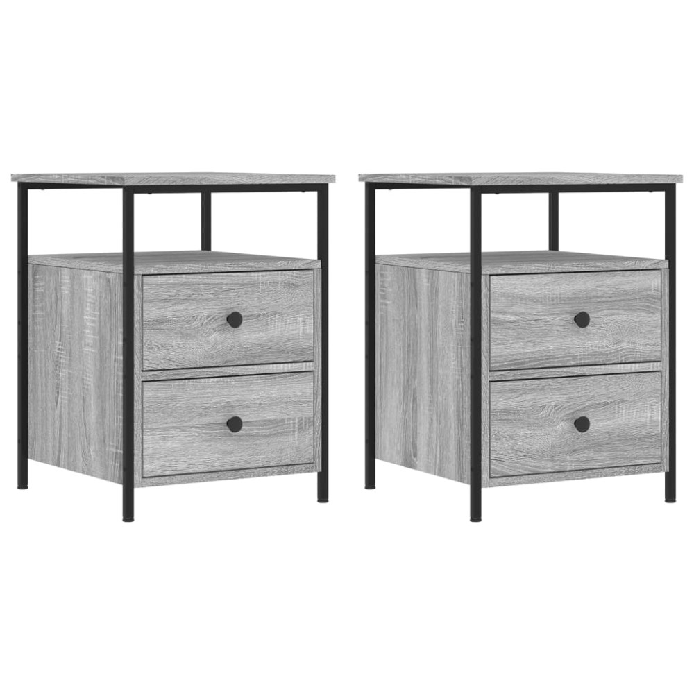 vidaXL Noptiere, 2 buc., gri sonoma, 44x45x60 cm, lemn compozit