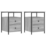 vidaXL Noptiere, 2 buc., gri sonoma, 44x45x60 cm, lemn compozit vidaXL Noptiere, 2 buc., gri sonoma, 44x45x60 cm, lemn compozit