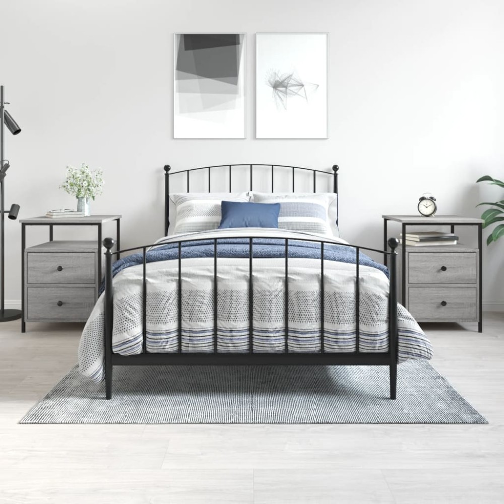 vidaXL Noptiere, 2 buc., gri sonoma, 44x45x60 cm, lemn compozit