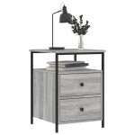 vidaXL Noptiere, 2 buc., gri sonoma, 44x45x60 cm, lemn compozit vidaXL Noptiere, 2 buc., gri sonoma, 44x45x60 cm, lemn compozit