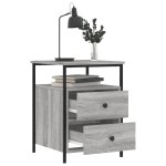 vidaXL Noptiere, 2 buc., gri sonoma, 44x45x60 cm, lemn compozit vidaXL Noptiere, 2 buc., gri sonoma, 44x45x60 cm, lemn compozit