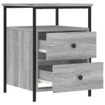 vidaXL Noptiere, 2 buc., gri sonoma, 44x45x60 cm, lemn compozit vidaXL Noptiere, 2 buc., gri sonoma, 44x45x60 cm, lemn compozit