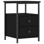 vidaXL Noptieră, negru, 34x35,5x50 cm, lemn compozit vidaXL Noptieră, negru, 34x35,5x50 cm, lemn compozit