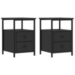 vidaXL Noptiere, 2 buc., negru, 34x35,5x50 cm, lemn compozit vidaXL Noptiere, 2 buc., negru, 34x35,5x50 cm, lemn compozit
