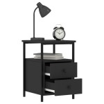 vidaXL Noptiere, 2 buc., negru, 34x35,5x50 cm, lemn compozit vidaXL Noptiere, 2 buc., negru, 34x35,5x50 cm, lemn compozit