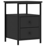 vidaXL Noptiere, 2 buc., negru, 34x35,5x50 cm, lemn compozit vidaXL Noptiere, 2 buc., negru, 34x35,5x50 cm, lemn compozit