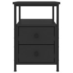 vidaXL Noptiere, 2 buc., negru, 34x35,5x50 cm, lemn compozit vidaXL Noptiere, 2 buc., negru, 34x35,5x50 cm, lemn compozit