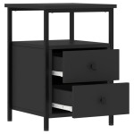 vidaXL Noptiere, 2 buc., negru, 34x35,5x50 cm, lemn compozit vidaXL Noptiere, 2 buc., negru, 34x35,5x50 cm, lemn compozit