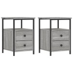 vidaXL Noptiere, 2 buc., gri sonoma, 34x35,5x50 cm, lemn compozit vidaXL Noptiere, 2 buc., gri sonoma, 34x35,5x50 cm, lemn compozit