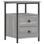 vidaXL Noptiere, 2 buc., gri sonoma, 34x35,5x50 cm, lemn compozit vidaXL Noptiere, 2 buc., gri sonoma, 34x35,5x50 cm, lemn compozit