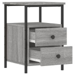 vidaXL Noptiere, 2 buc., gri sonoma, 34x35,5x50 cm, lemn compozit vidaXL Noptiere, 2 buc., gri sonoma, 34x35,5x50 cm, lemn compozit