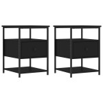 vidaXL Noptiere, 2 buc., negru, 40x42x56 cm, lemn compozit