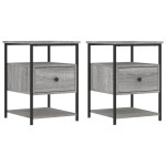 vidaXL Noptiere, 2 buc., gri sonoma, 40x42x56 cm, lemn compozit vidaXL Noptiere, 2 buc., gri sonoma, 40x42x56 cm, lemn compozit