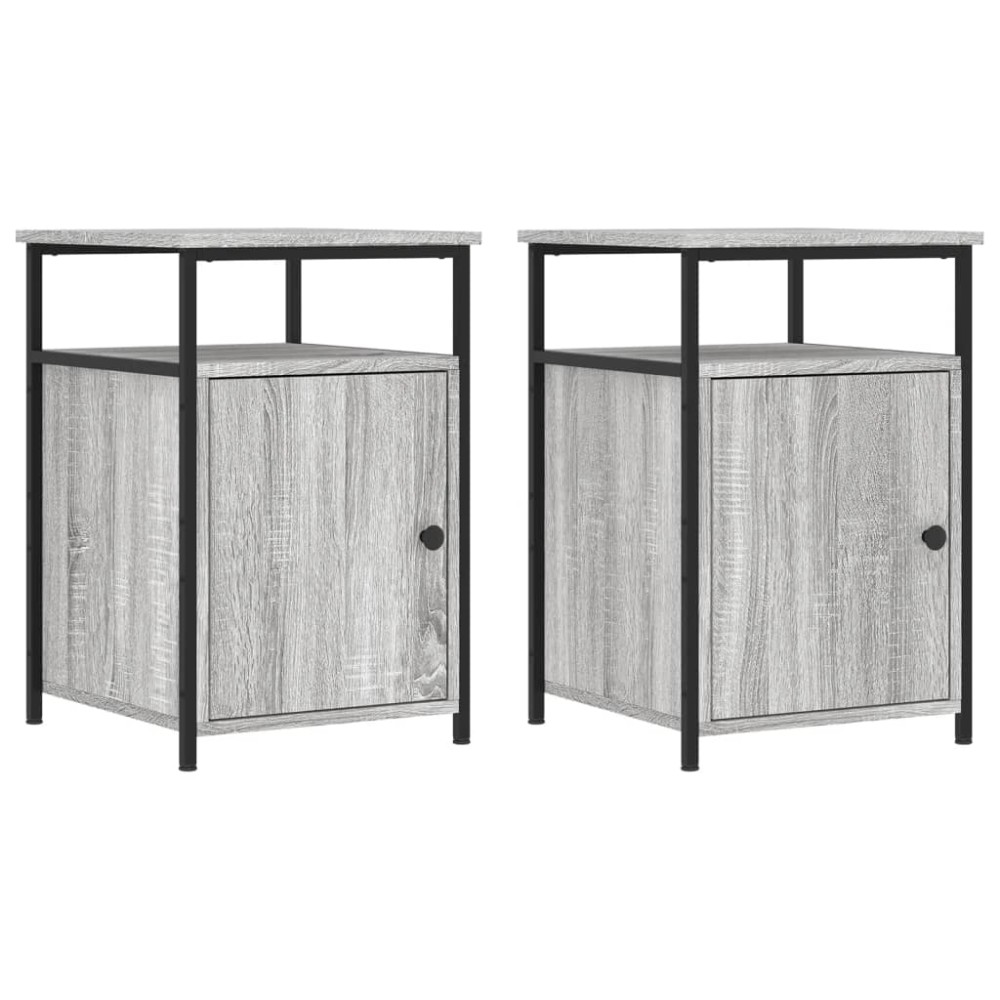 vidaXL Noptiere, 2 buc., gri sonoma, 40x42x60 cm, lemn prelucrat
