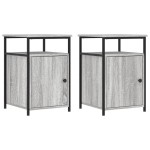 vidaXL Noptiere, 2 buc., gri sonoma, 40x42x60 cm, lemn prelucrat vidaXL Noptiere, 2 buc., gri sonoma, 40x42x60 cm, lemn prelucrat