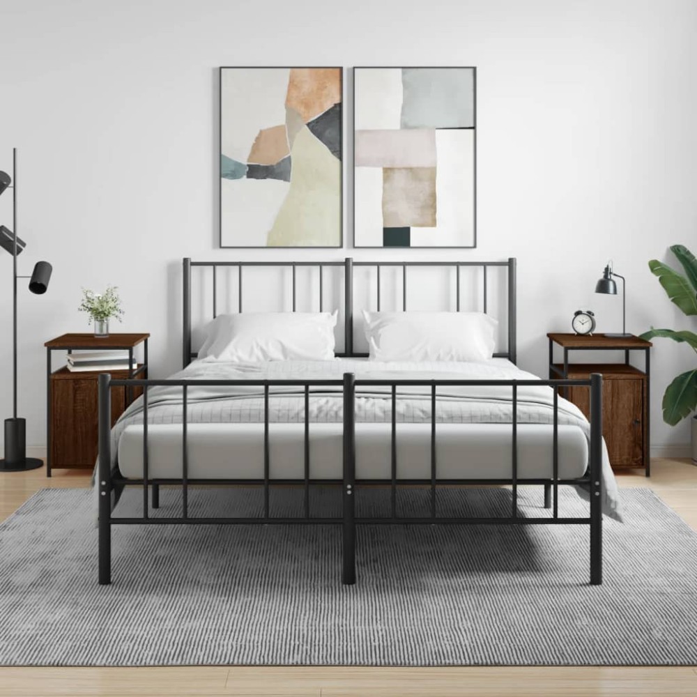 vidaXL Noptiere, 2 buc., stejar maro, 40x42x60 cm, lemn prelucrat